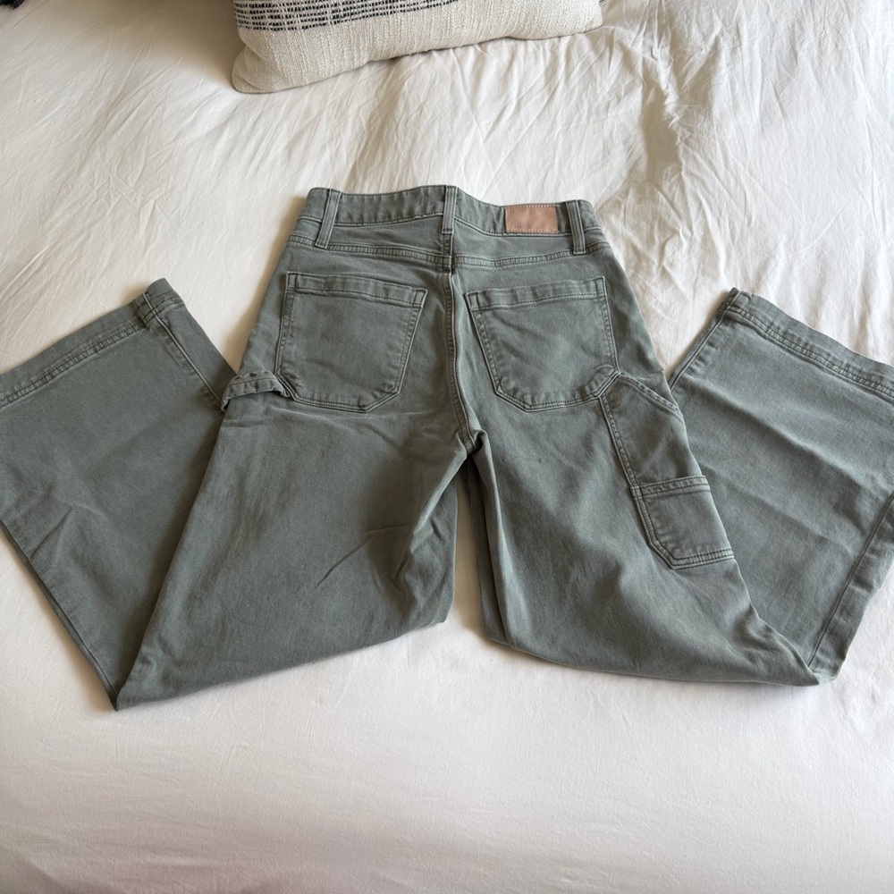 PAIGE Anessa Carpenter Wide Leg Jeans in Vintage Sweet Succulent - Picture 7 of 15